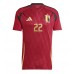 Camiseta Bélgica Jeremy Doku #22 Primera Equipación Eurocopa 2024 manga corta